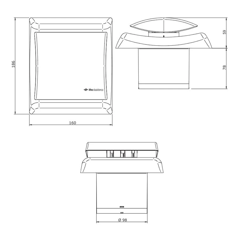 Itho Daalderop BTV N200 - Badkamer-/toiletventilator 53-00354 - Afbeelding 3